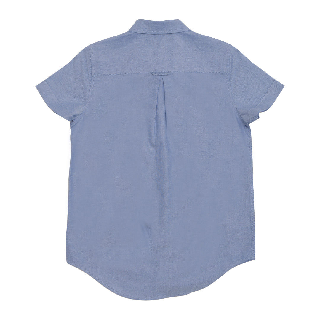 GIORDANO Women's Classic Man Oxford Acute Collar Short Sleeves Eco Soft Shirt (05345231)