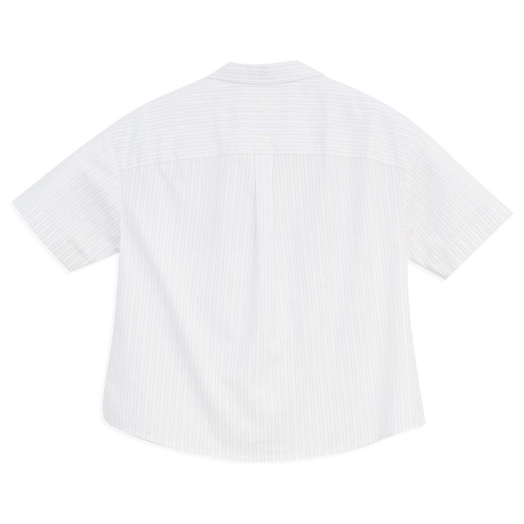 GIORDANO Women's Frog Stretch Oxford Notch Collar Short Sleeves Loose Fit Eco Soft Shirt (05346228)