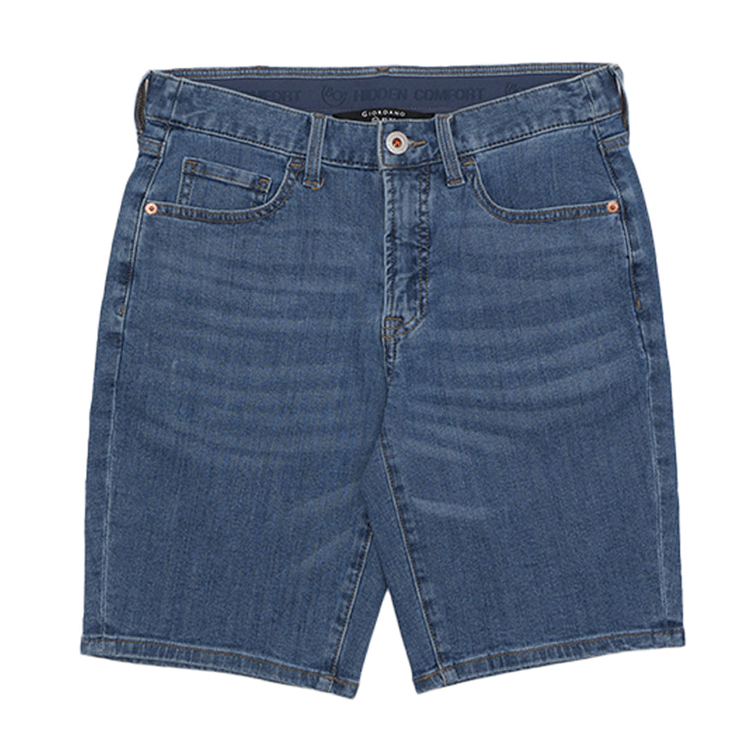 GIORDANO Men's Denim Low Rise Slim Tapered Fit Bermuda Shorts (01105225)
