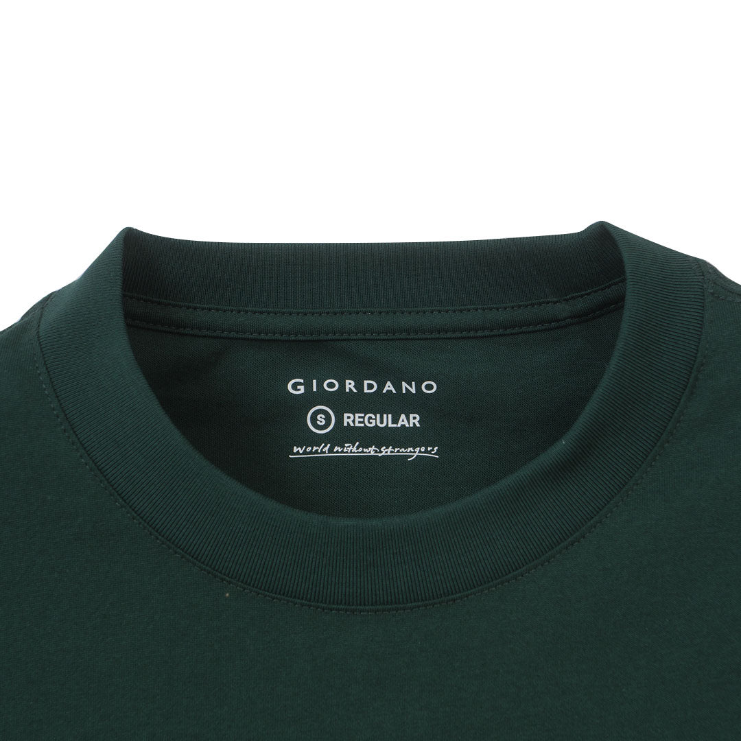 GIORDANO Men's Cotton Jersey Crew Neck Regular Fit Embroidery Print Tee�(01026201)