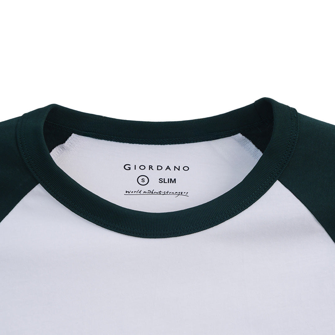 GIORDANO Men's Slim Fit Raglan Printed Tee (01096219)