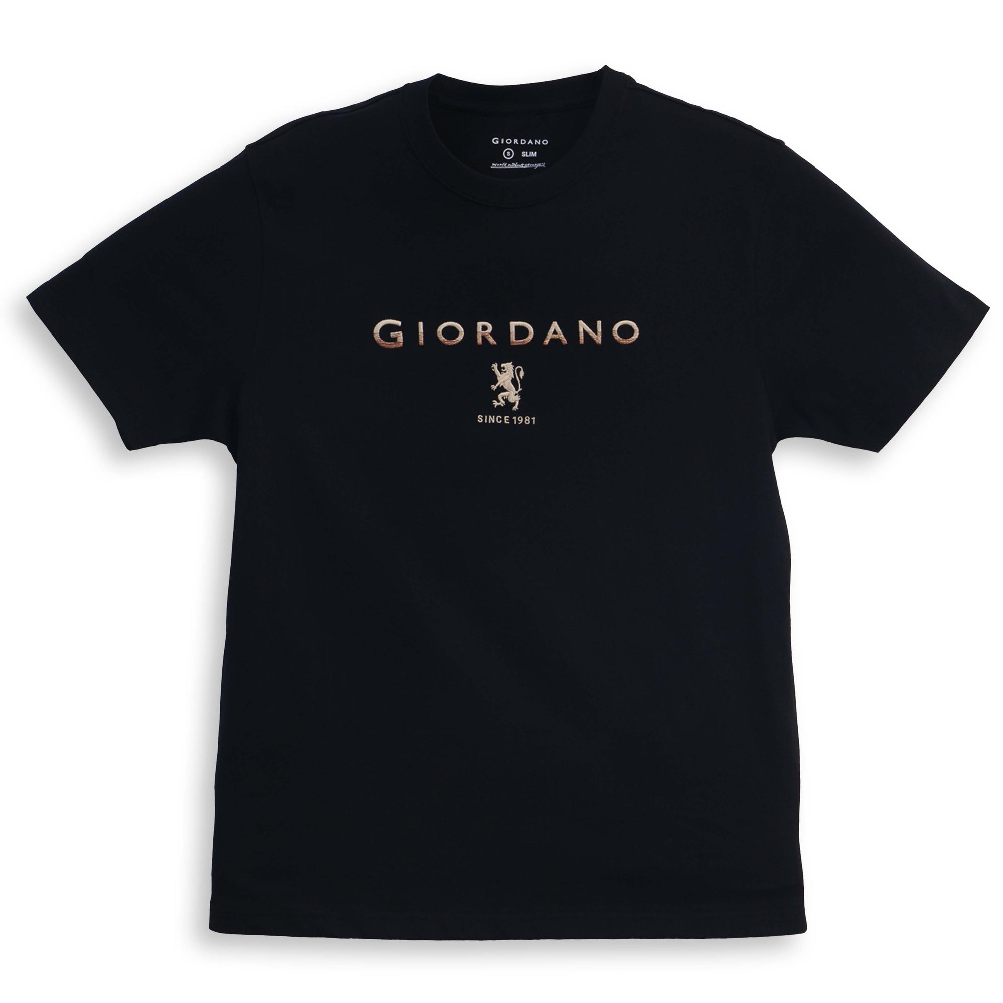GIORDANO Men's Slim Fit Lion Logo Tee (01096202)