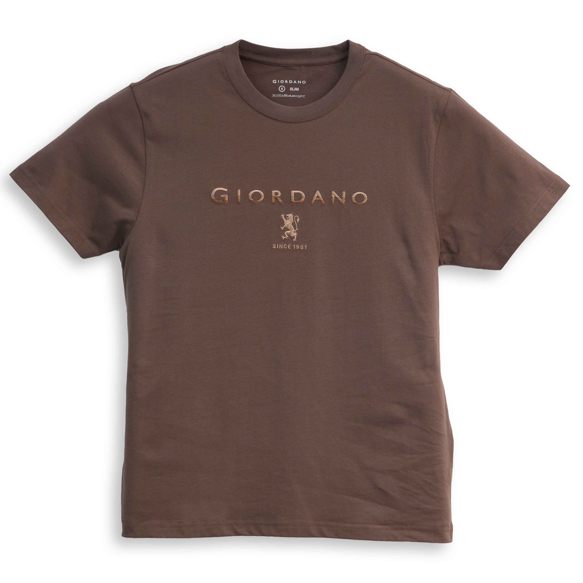 GIORDANO Men's Slim Fit Lion Logo Tee (01096202)