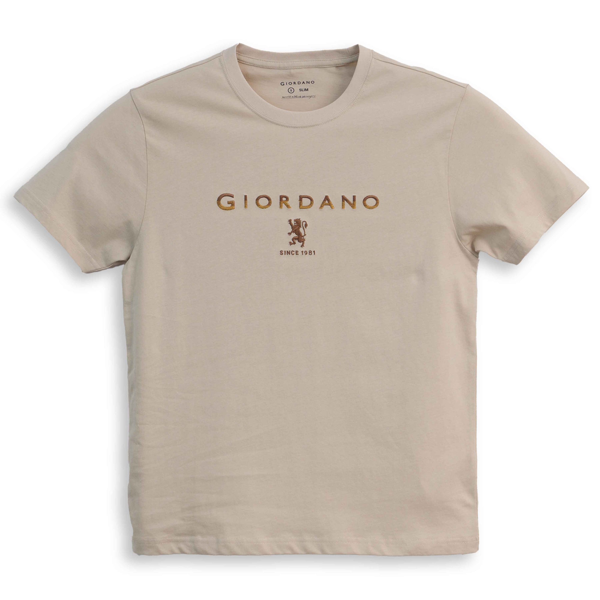 GIORDANO Men's Slim Fit Lion Logo Tee (01096202)