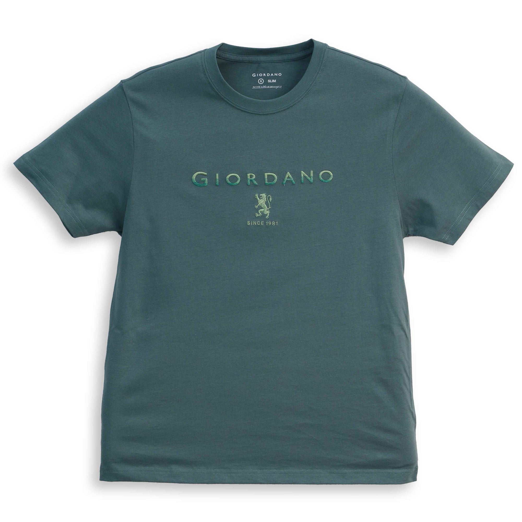 GIORDANO Men's Slim Fit Lion Logo Tee (01096202)