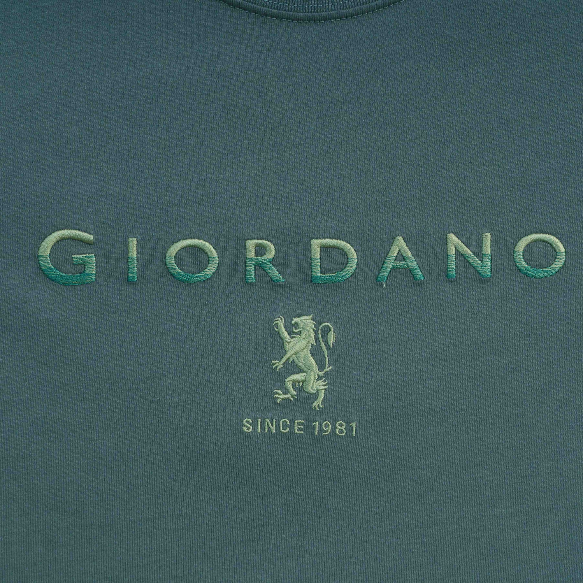 GIORDANO Men's Slim Fit Lion Logo Tee (01096202)