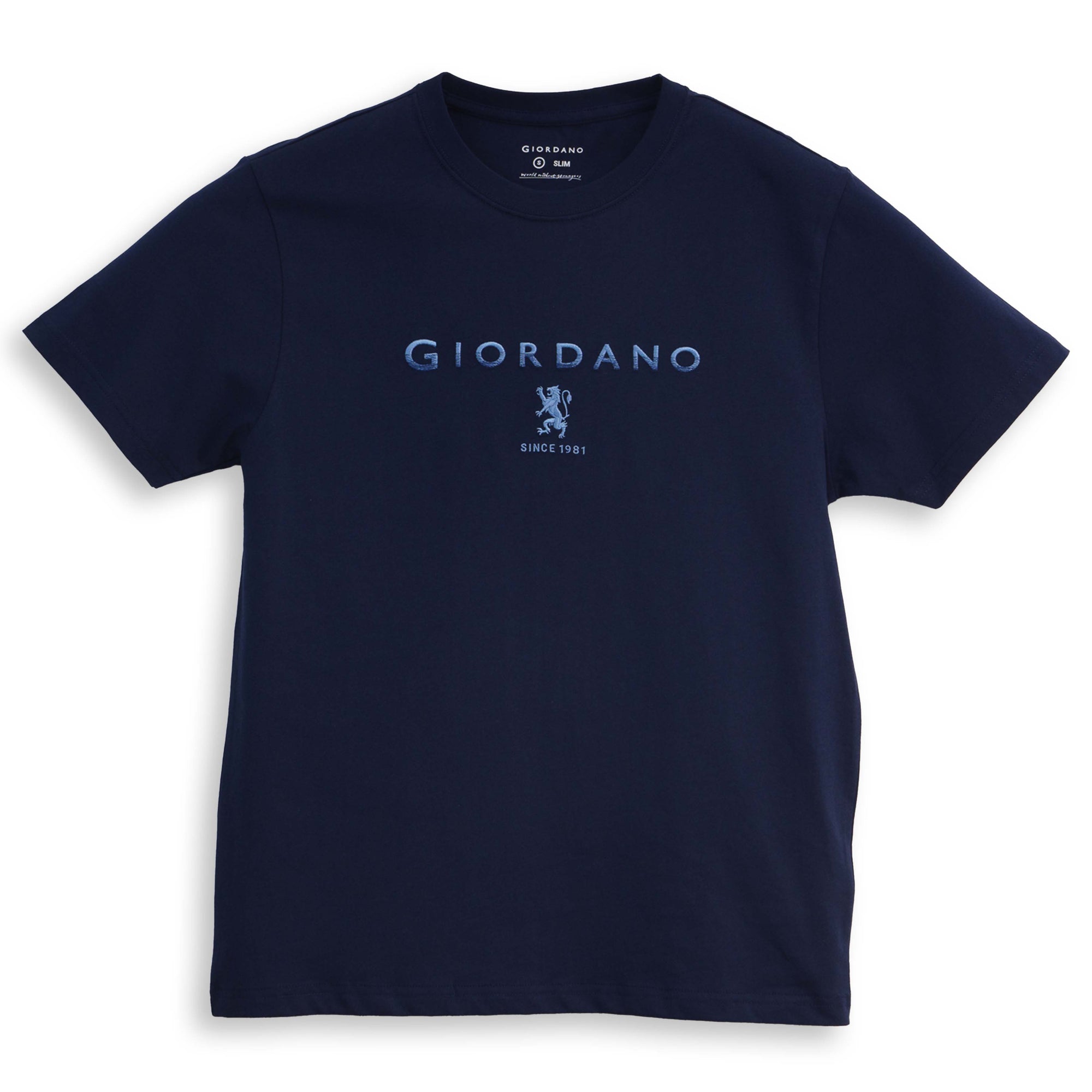 GIORDANO Men's Slim Fit Lion Logo Tee (01096202)