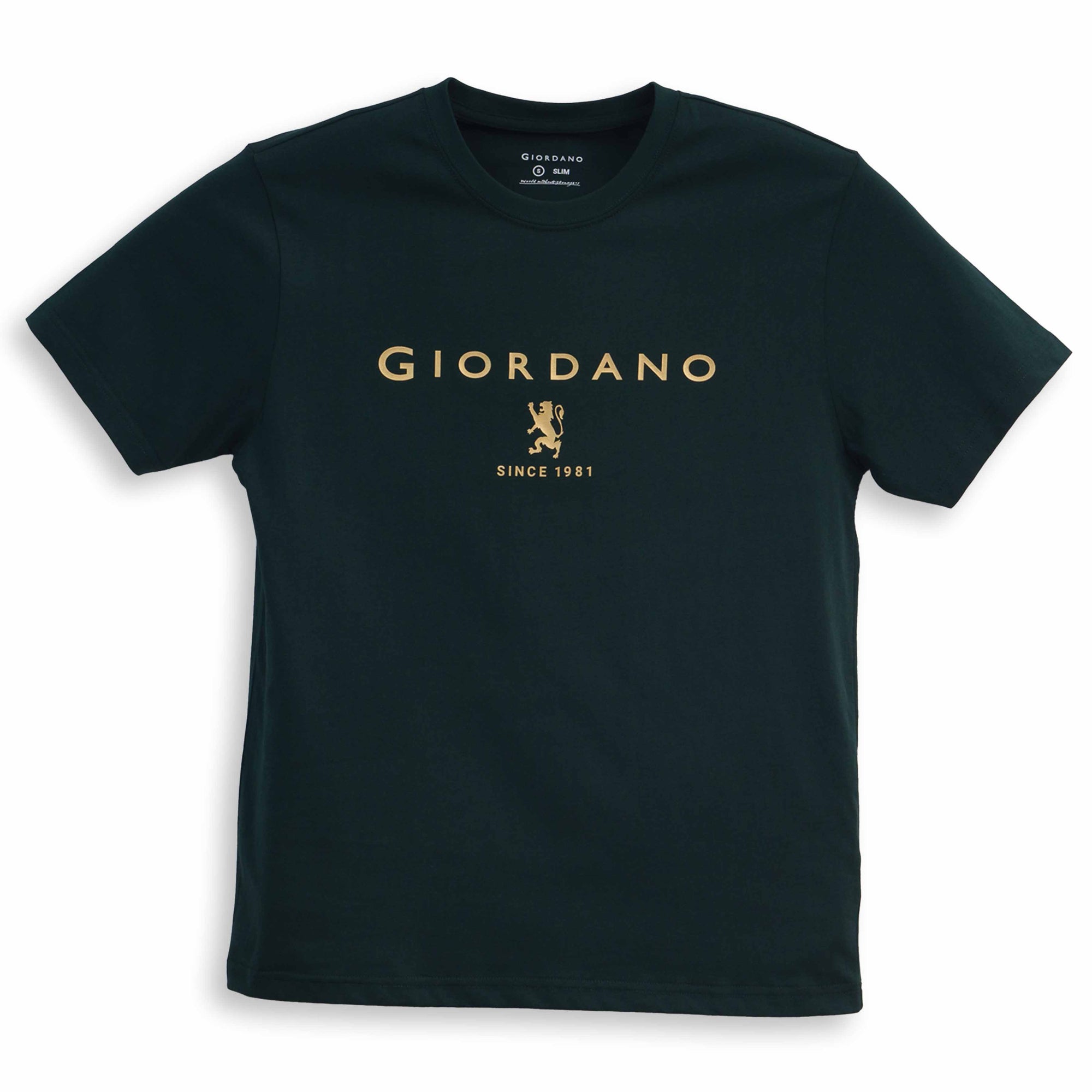 GIORDANO Men's Slim Fit Lion Logo Tee (01096201)