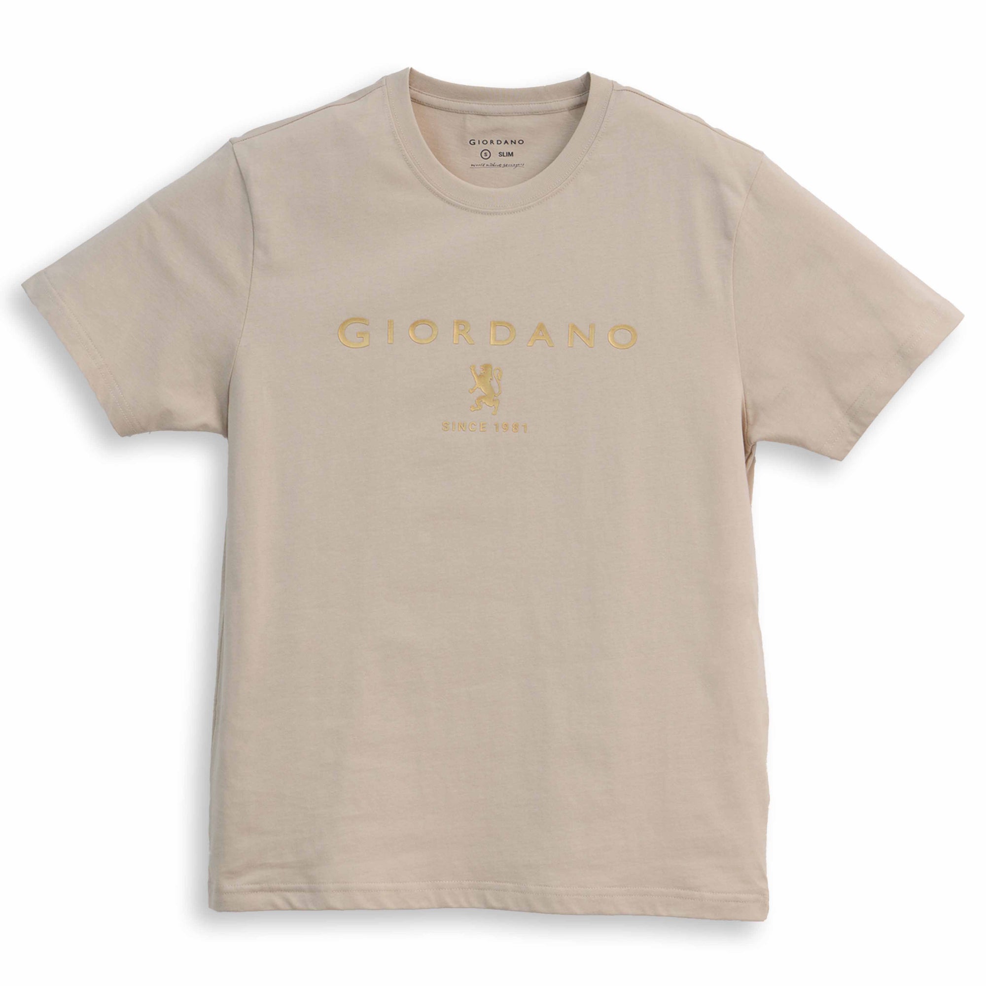 GIORDANO Men's Slim Fit Lion Logo Tee (01096201)