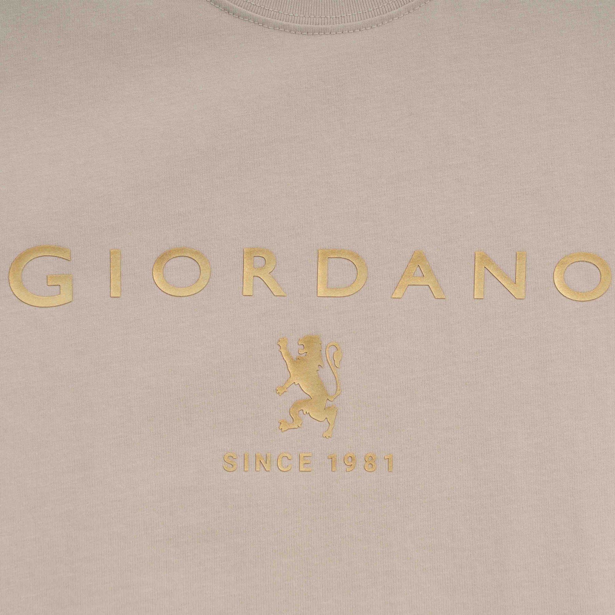 GIORDANO Men's Slim Fit Lion Logo Tee (01096201)