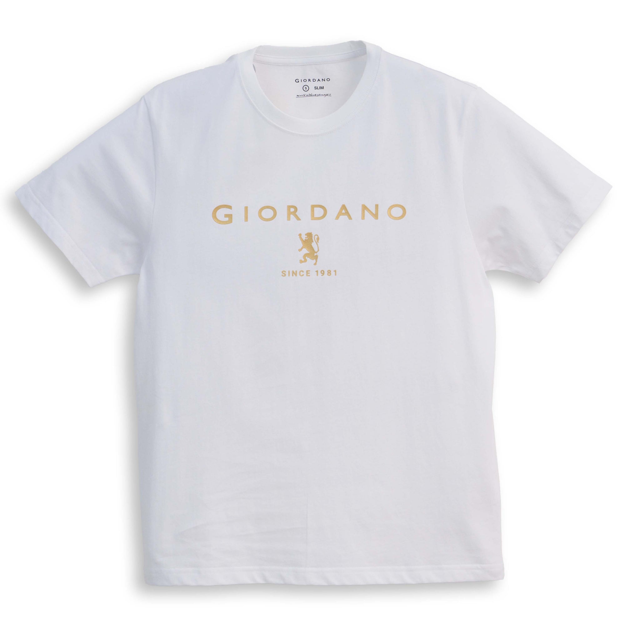 GIORDANO Men's Slim Fit Lion Logo Tee (01096201)