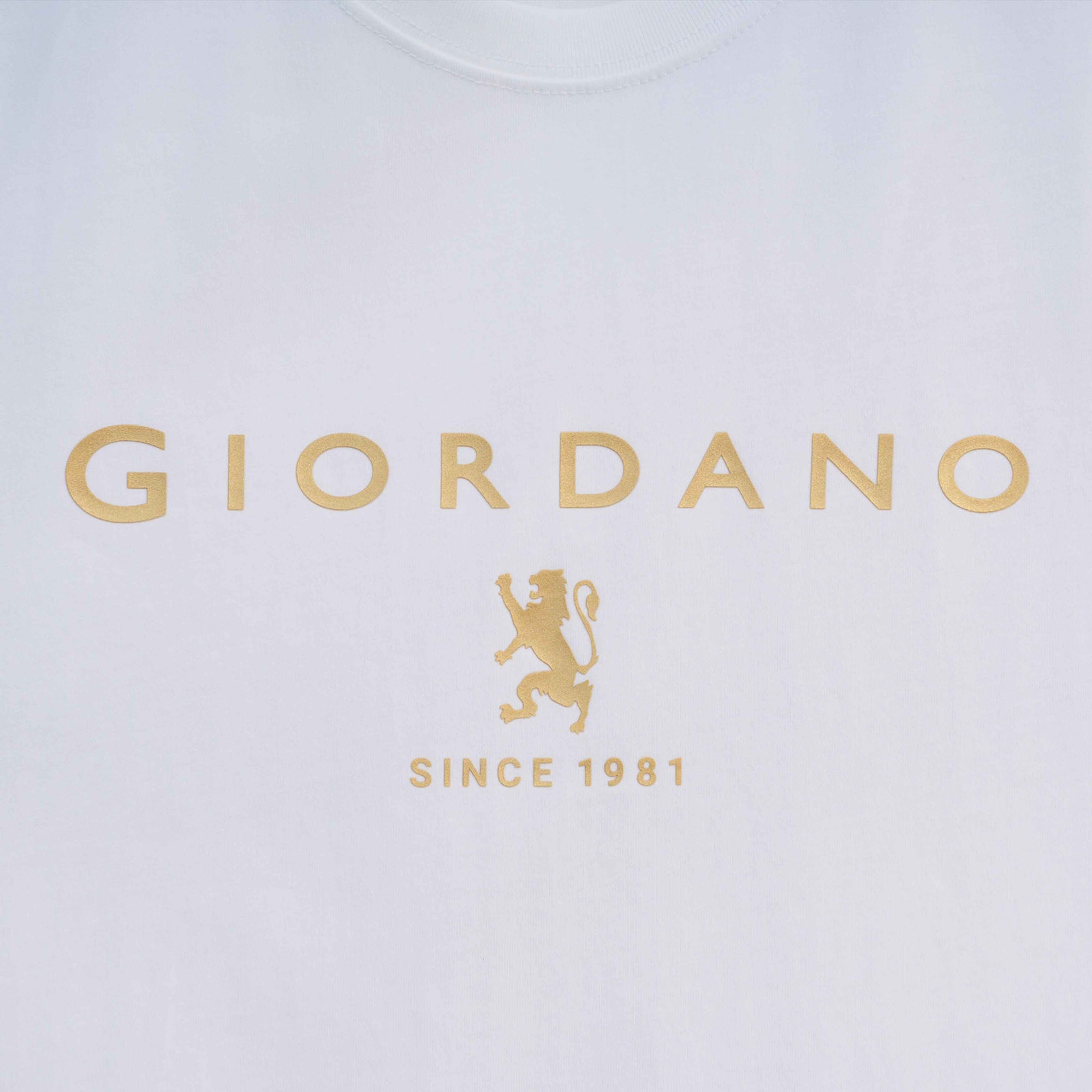 GIORDANO Men's Slim Fit Lion Logo Tee (01096201)