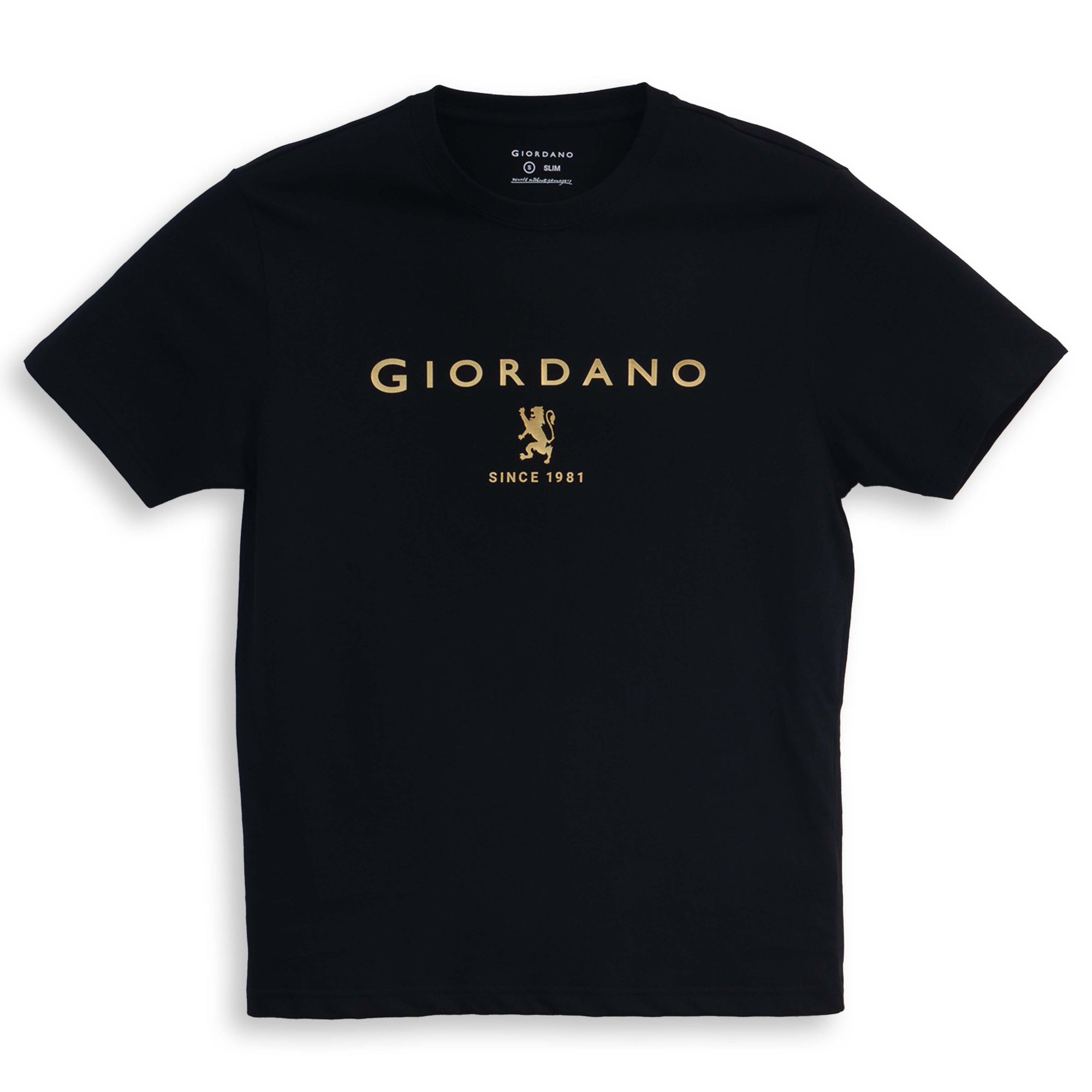 GIORDANO Men's Slim Fit Lion Logo Tee (01096201)