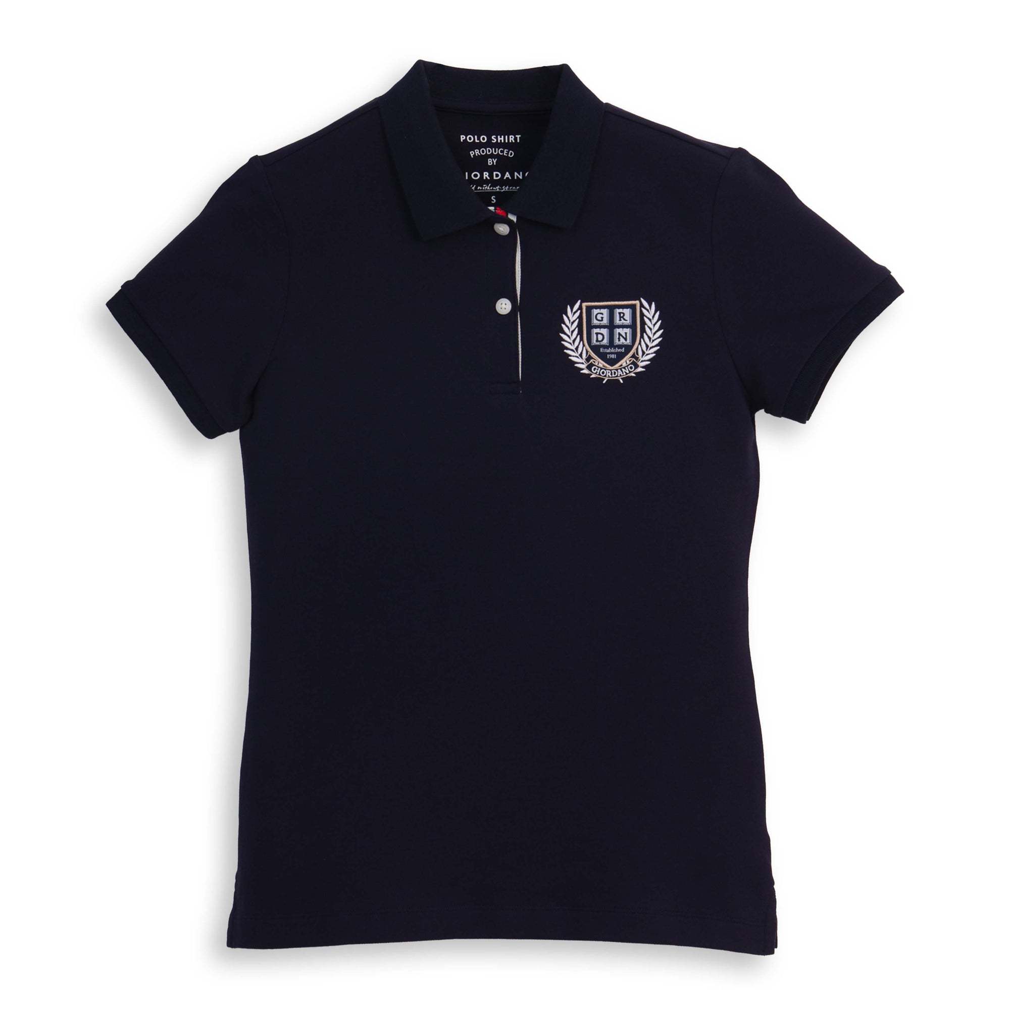 GIORDANO Women's Cotton Lycra Pique Slim Fit Bold Polo (05315342)