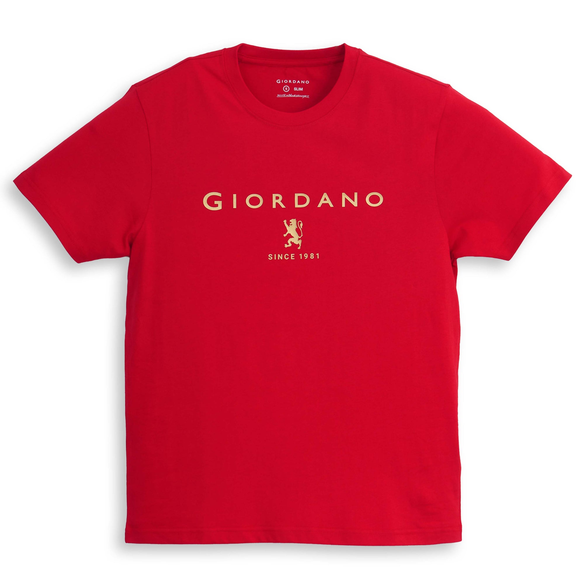 GIORDANO Men's Slim Fit Lion Logo Tee (01096201)