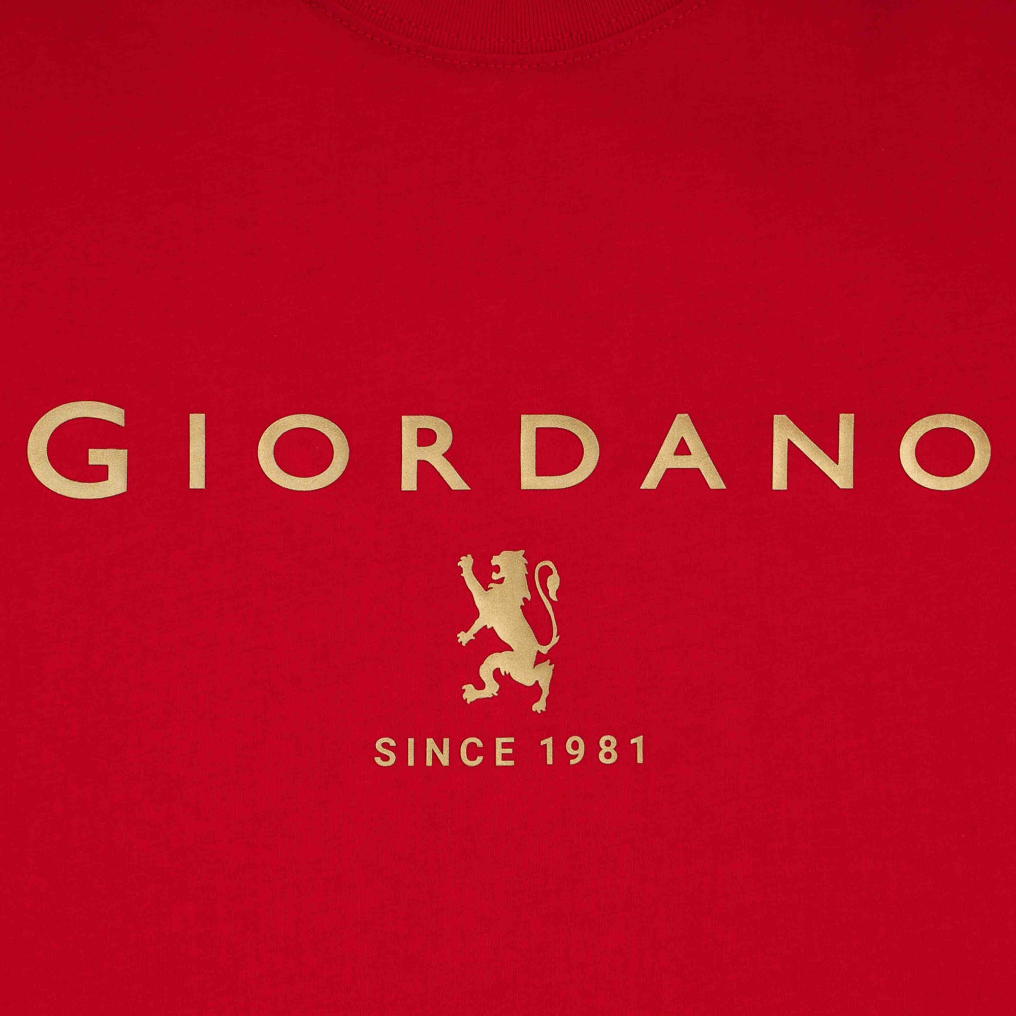 GIORDANO Men's Slim Fit Lion Logo Tee (01096201)