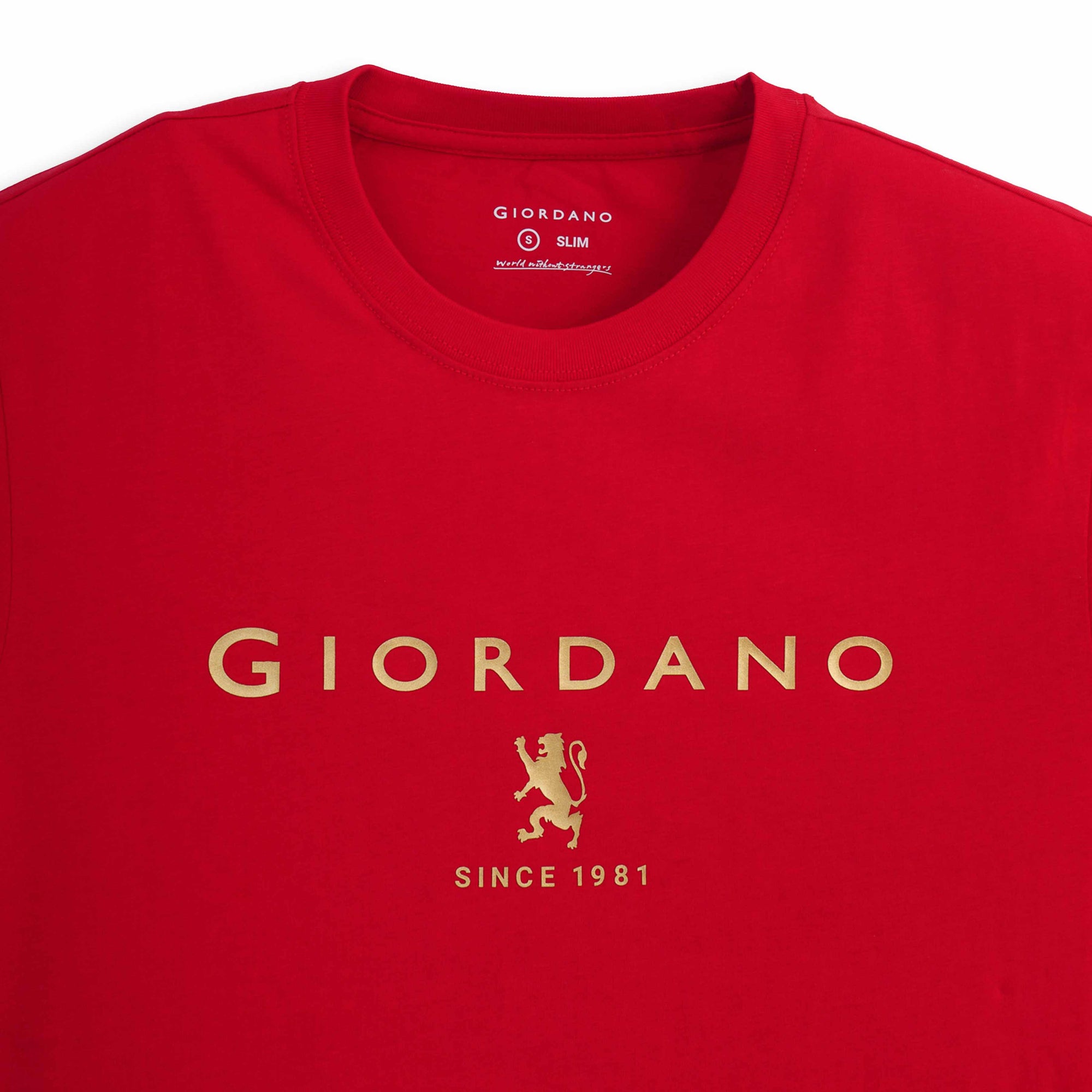 GIORDANO Men's Slim Fit Lion Logo Tee (01096201)