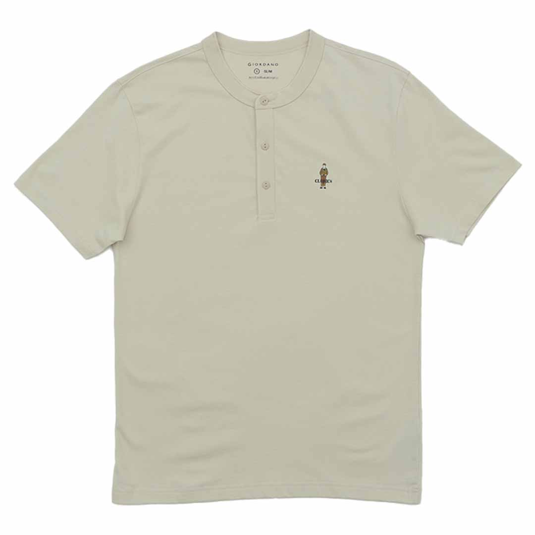 GIORDANO Men's Classic Man Henley Slim Fit Tee (01025241)