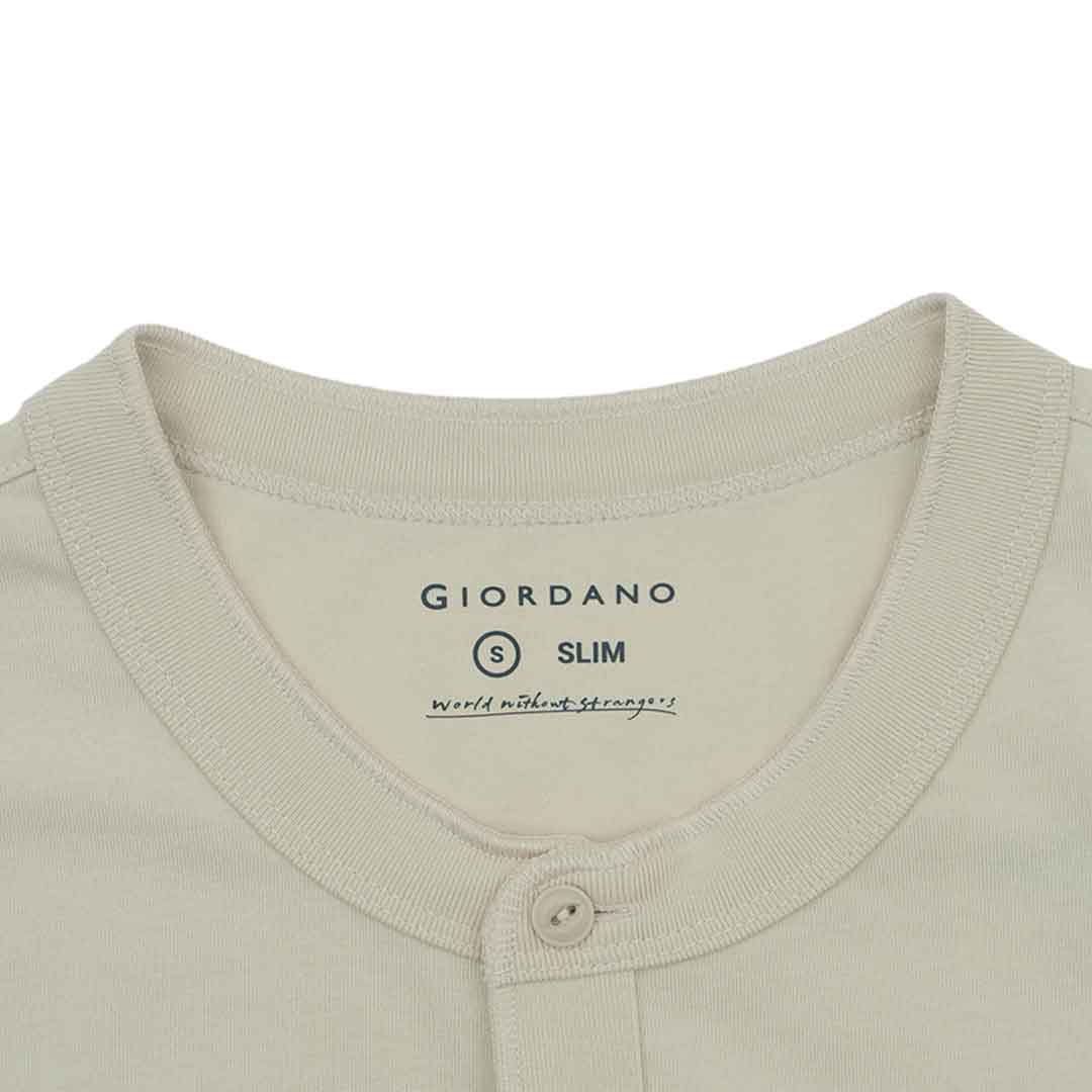 GIORDANO Men's Classic Man Henley Slim Fit Tee (01025241)