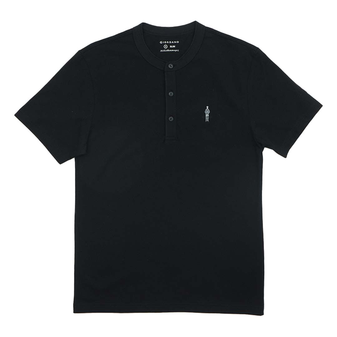 GIORDANO Men's Classic Man Henley Slim Fit Tee (01025241)