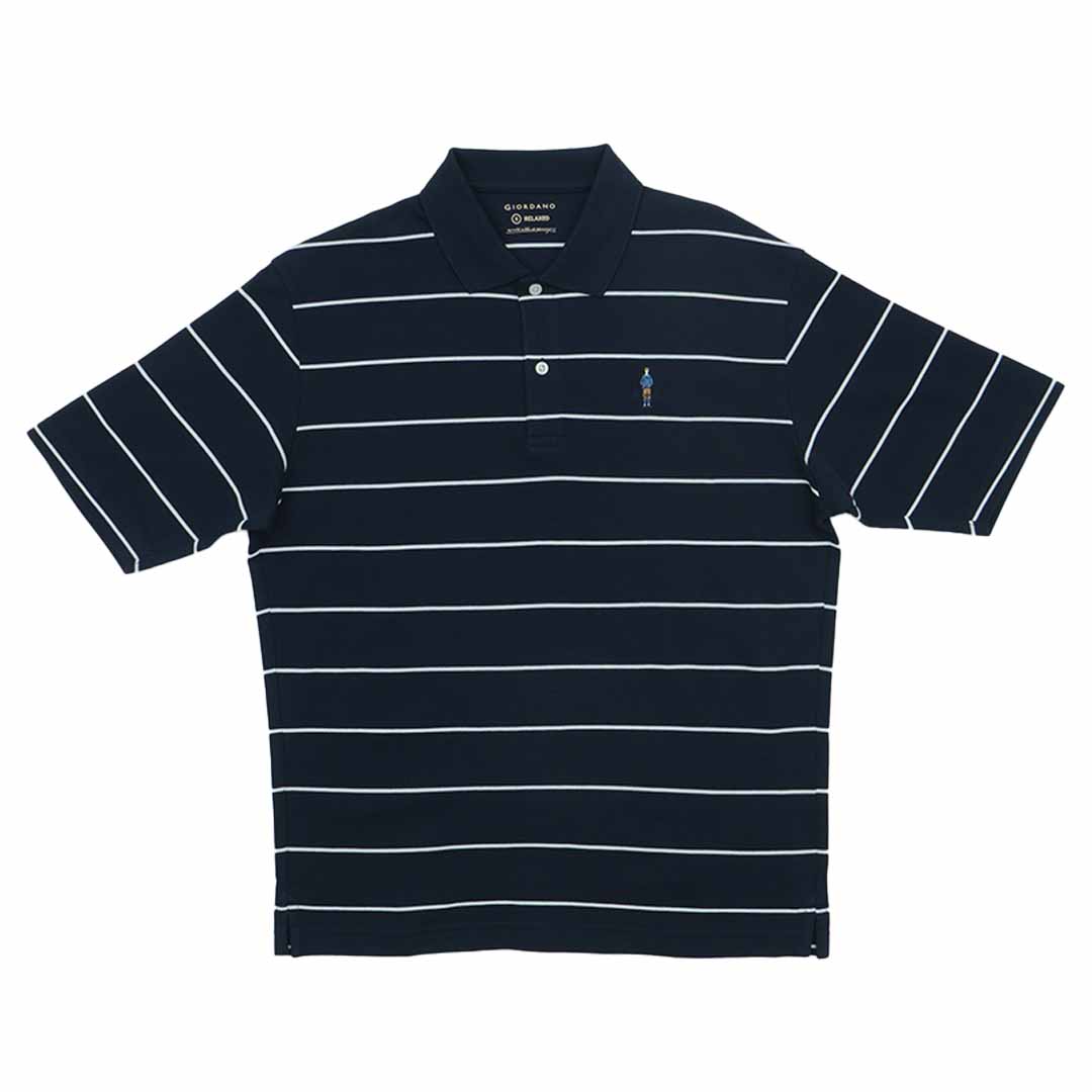 GIORDANO Men's Classic Man Cotton Lycra Stripe Polo (01015352)
