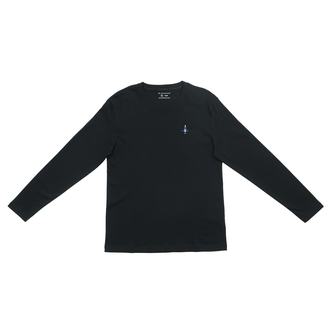 GIORDANO Men's Classic Man Sorona Long Sleeves Crew Neck Tee (01025245)