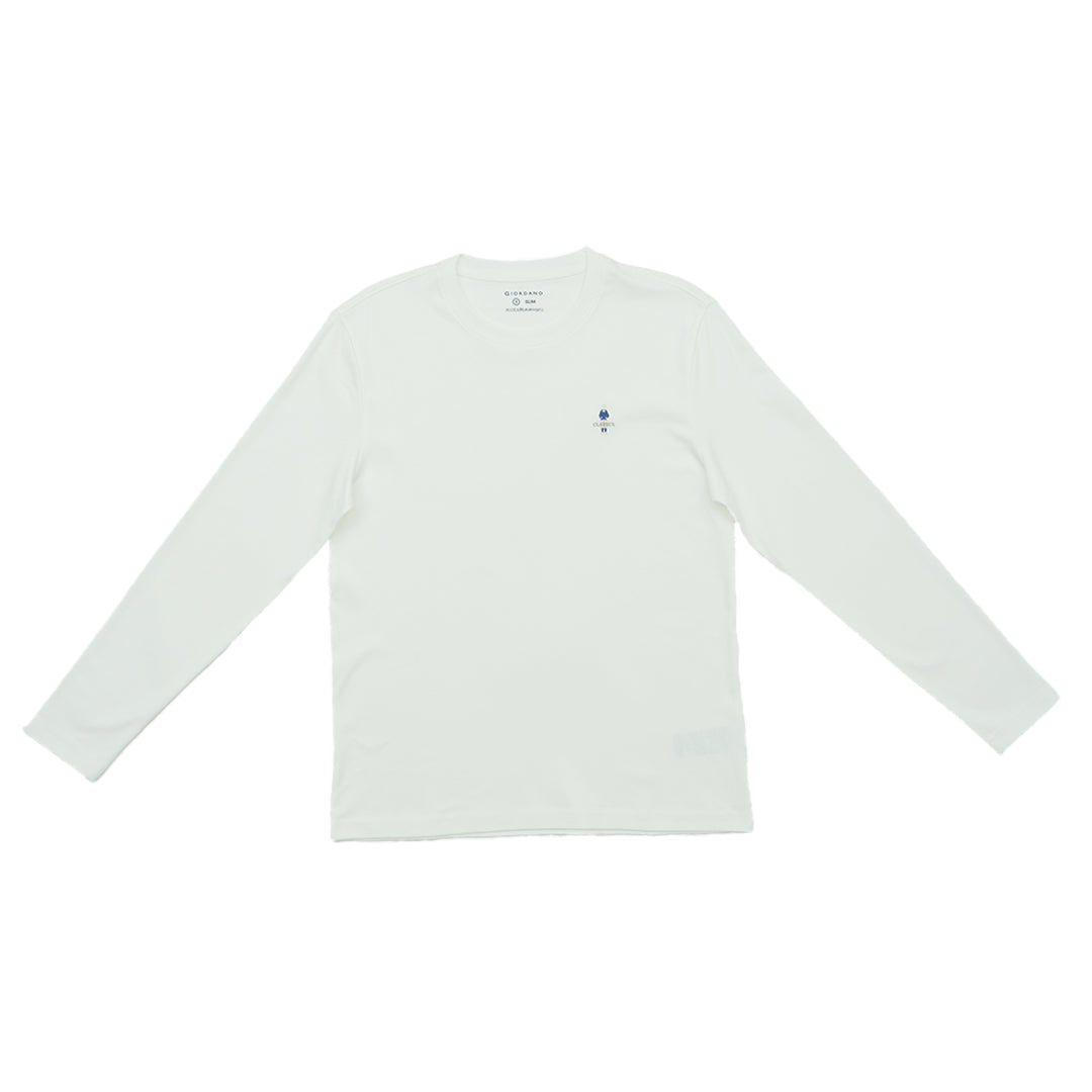 GIORDANO Men's Classic Man Sorona Long Sleeves Crew Neck Tee (01025245)