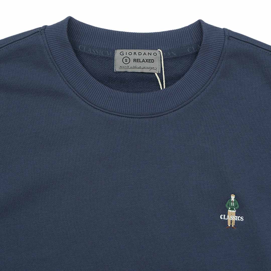 GIORDANO Men's Classics Club French Terry Sweatshirt (01025604)