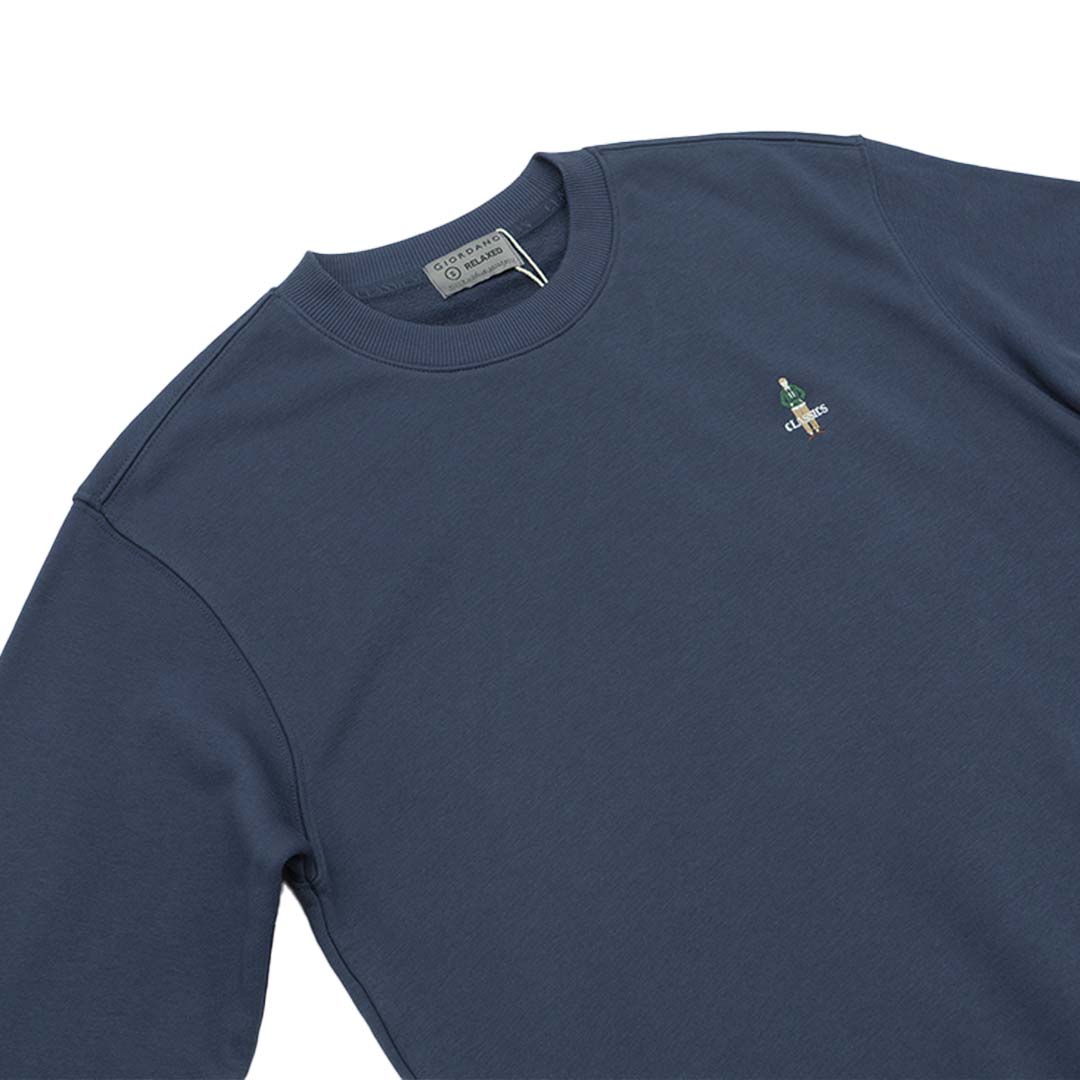 GIORDANO Men's Classics Club French Terry Sweatshirt (01025604)