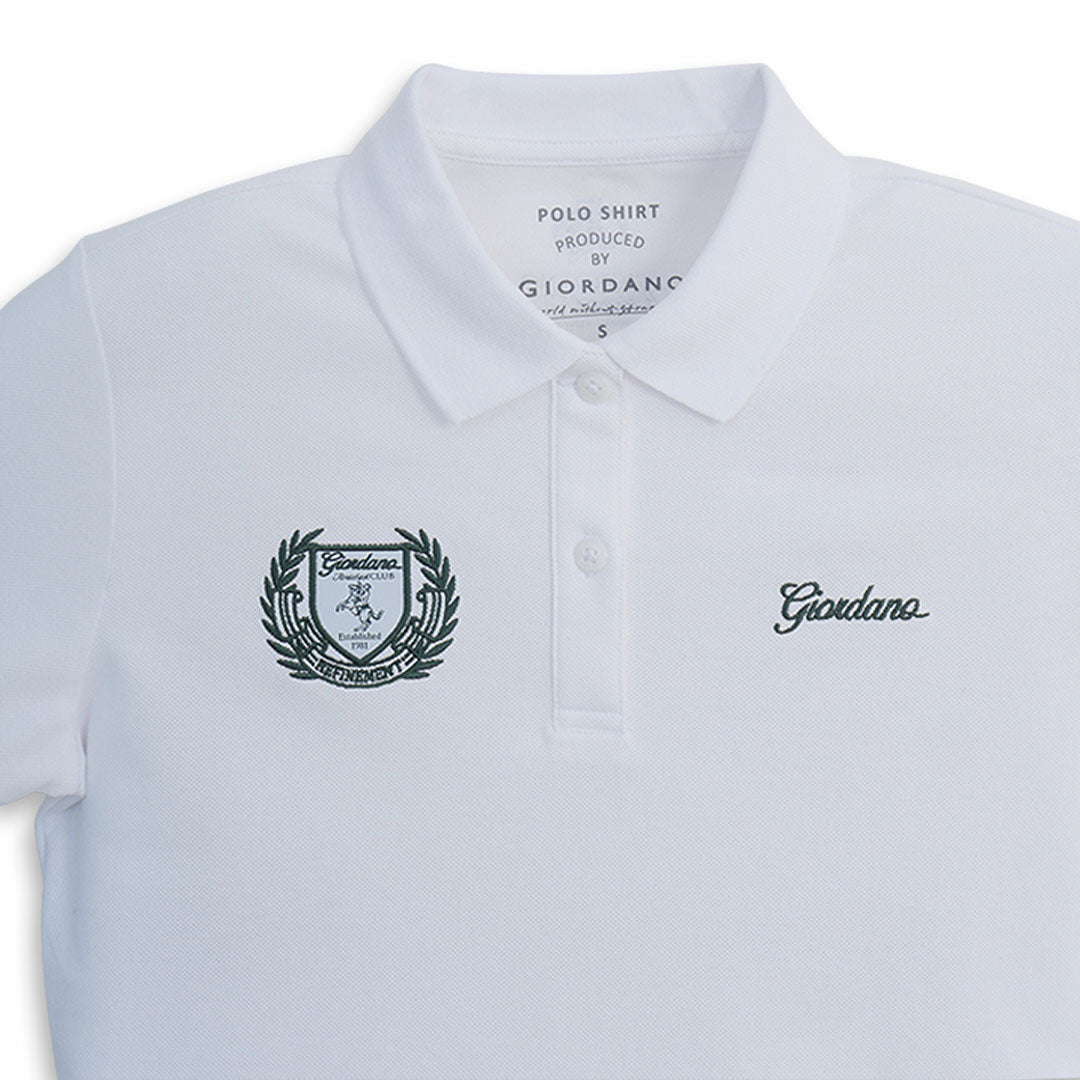 GIORDANO Women's Club House Cotton Lycra Pique Slim Fit Polo (05316170)