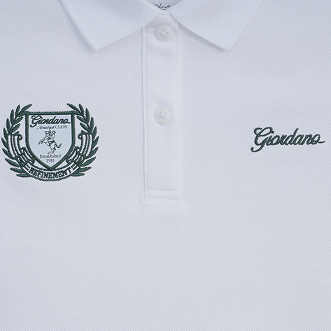 GIORDANO Women's Club House Cotton Lycra Pique Slim Fit Polo (05316170)