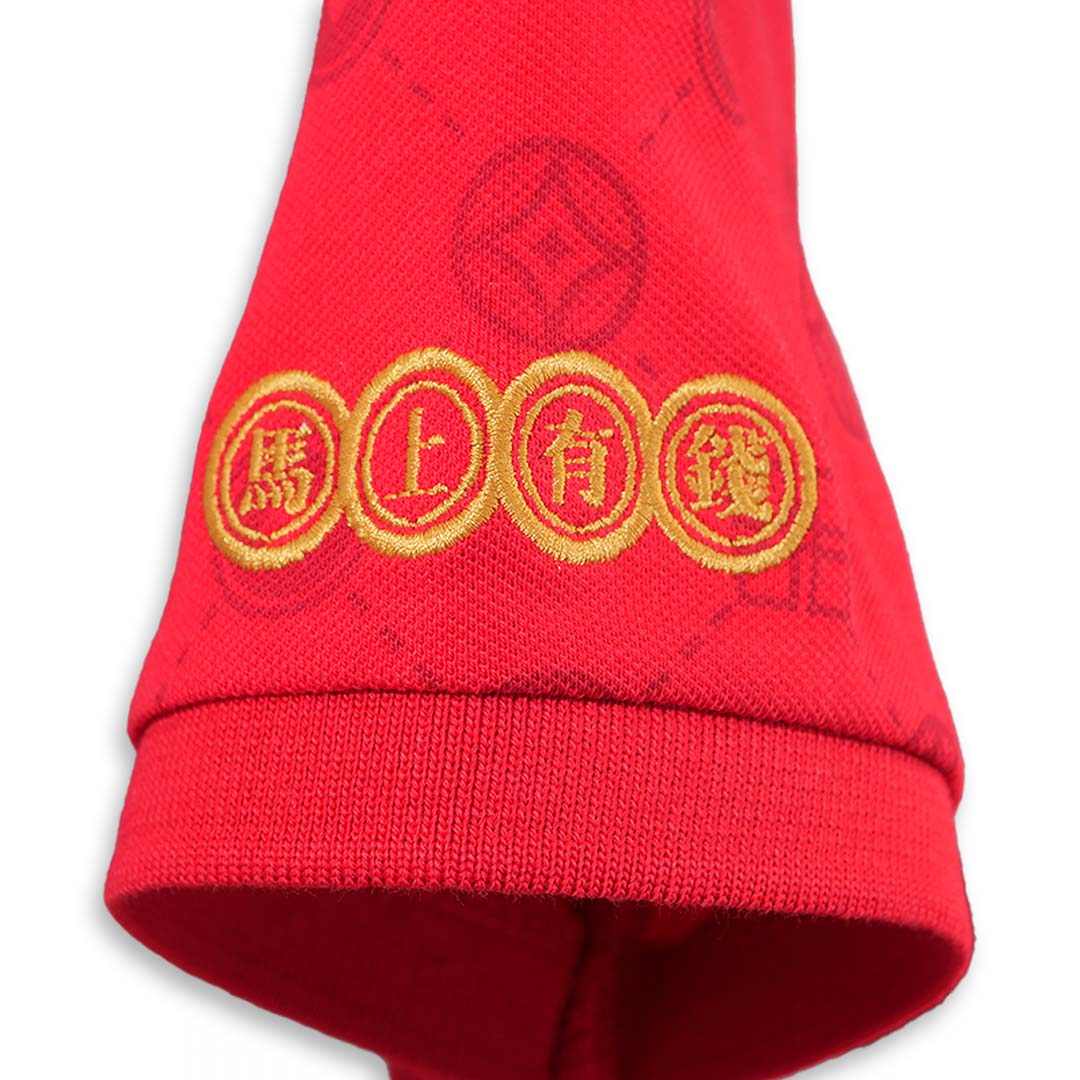 GIORDANO Women's Napolean CNY All Over Print Slim Fit Polo (05316201)