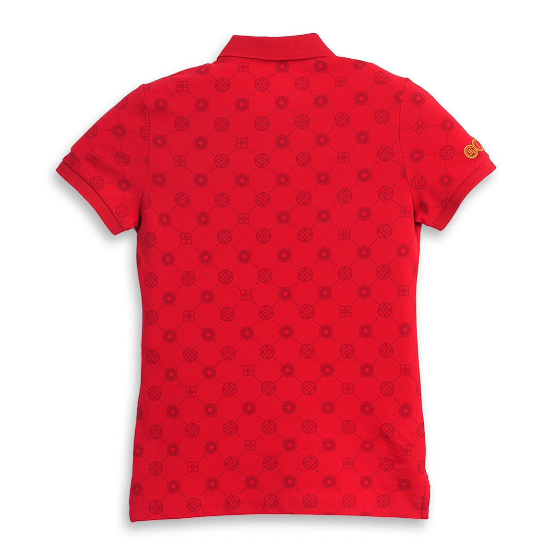 GIORDANO Women's Napolean CNY All Over Print Slim Fit Polo (05316201)