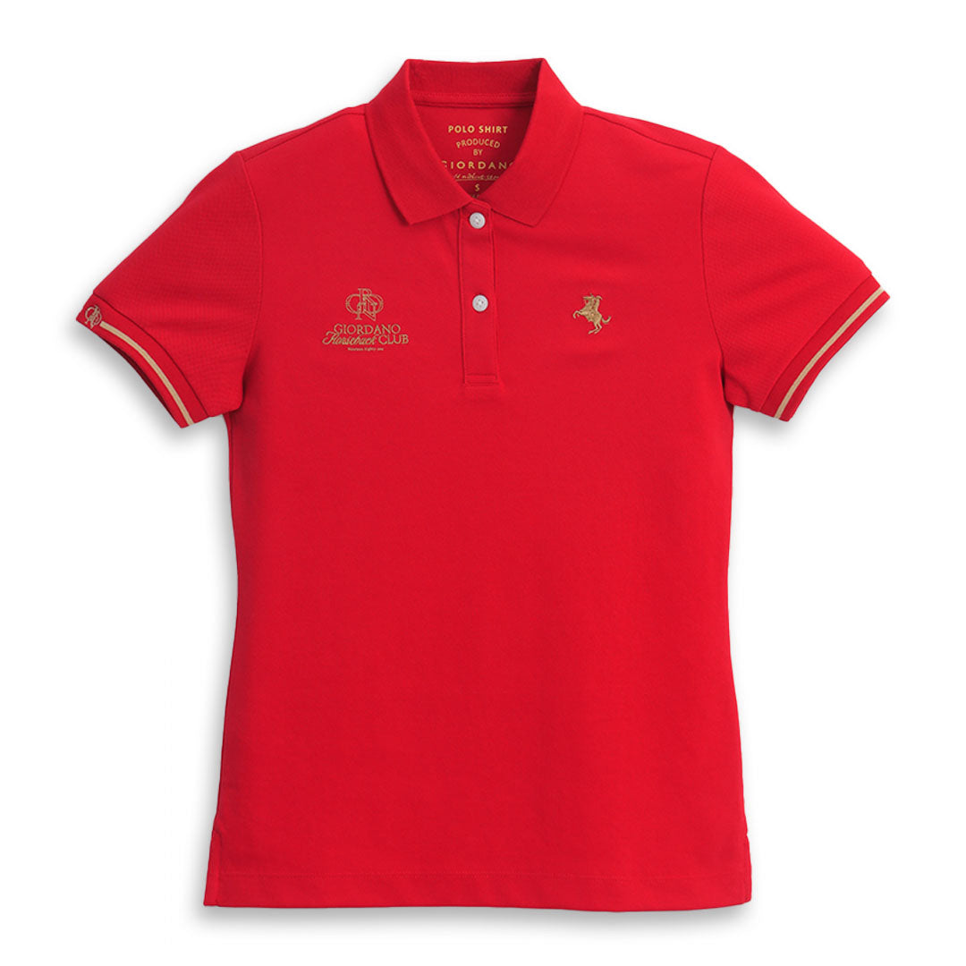 GIORDANO Women's Club House Cotton Lycra Pique Slim Fit Polo (05316172)