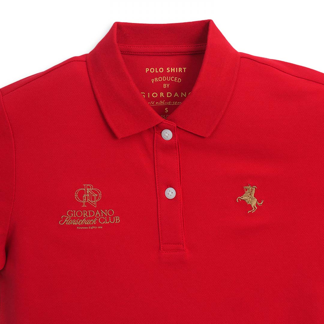 GIORDANO Women's Club House Cotton Lycra Pique Slim Fit Polo (05316172)