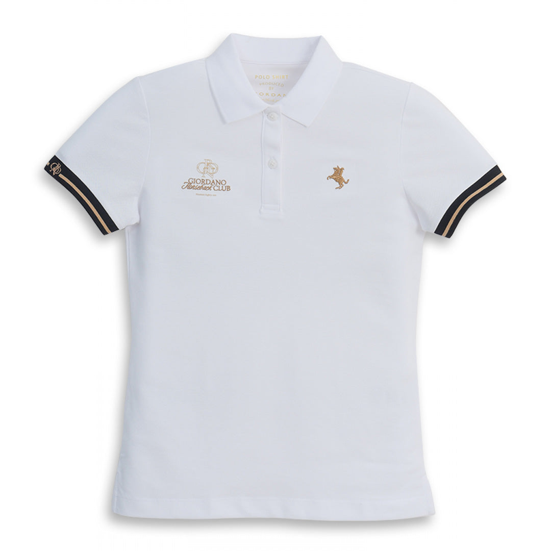 GIORDANO Women's Club House Cotton Lycra Pique Slim Fit Polo (05316172)