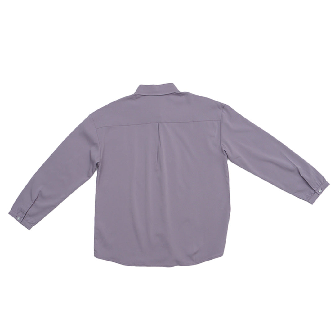 GIORDANO Women's Twill Acute Collar Long Sleeves Loose Fit Shirt (05345023)