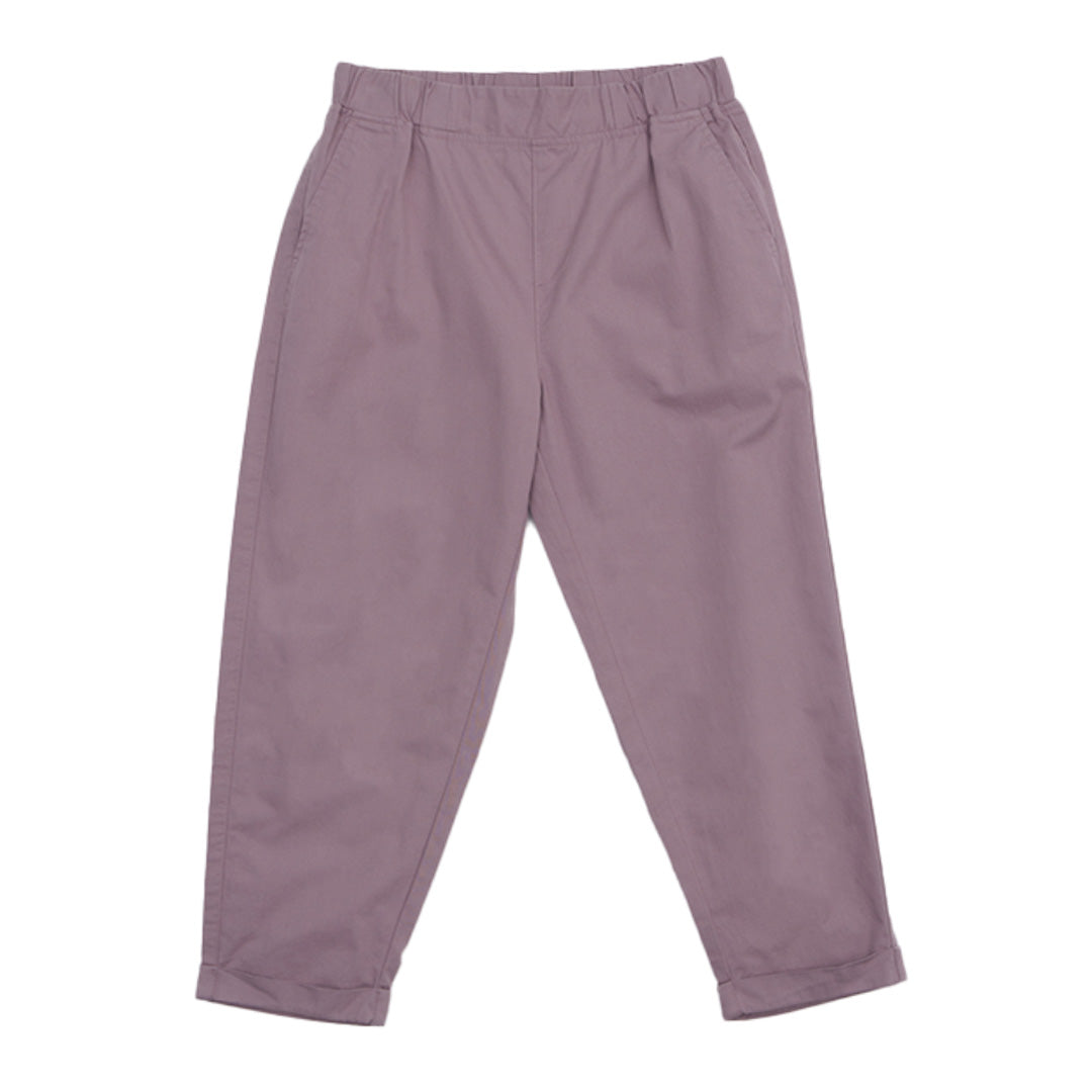 GIORDANO Women's Cotton Twill Mid Rise Relax Tapered Fit Audrey Pants (05425256)