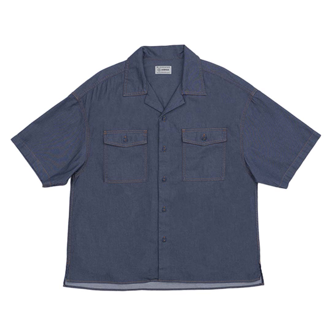 GIORDANO Men's Cotton Twill  Short Sleeves Oversize Shirt (01045282)