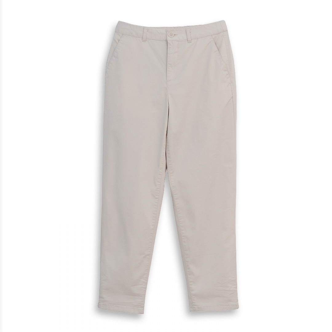 GIORDANO Women's Cotton Nylon Spandex Twill High Waist Mom Straight Fit Audrey Crop Pants (05426023)