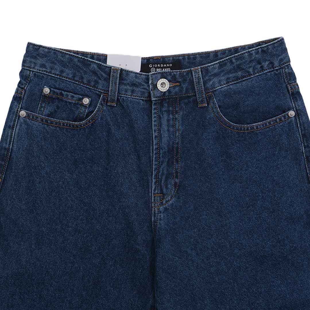 GIORDANO Men's Cotton Denim Mid Rise Relax Fit Jeans (01115045)