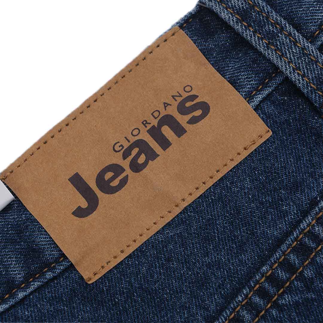 GIORDANO Men's Cotton Denim Mid Rise Relax Fit Jeans (01115045)
