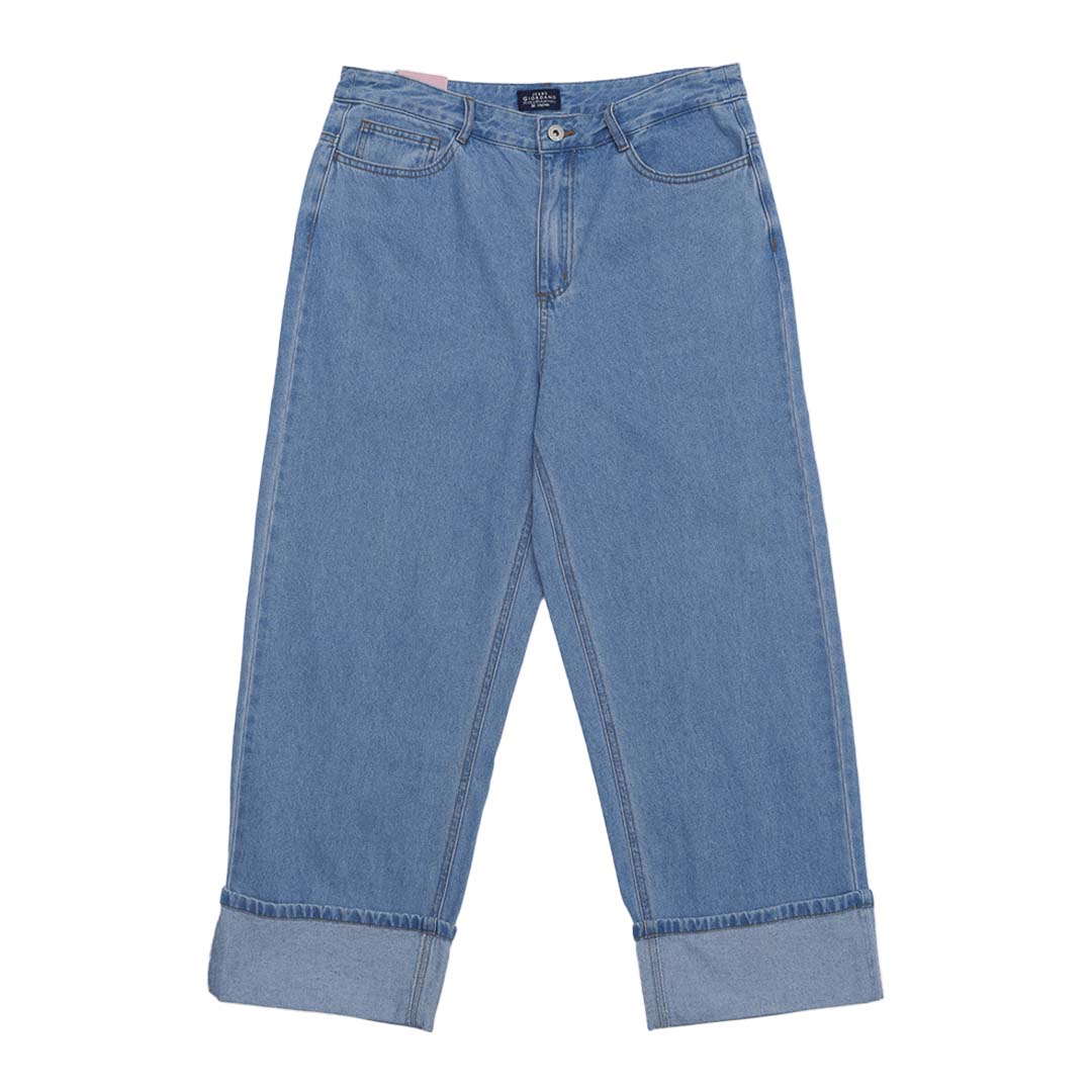 GIORDANO Women's Cotton Denim High Waist Regular Straight Fit Pocket Jeans (05415042)