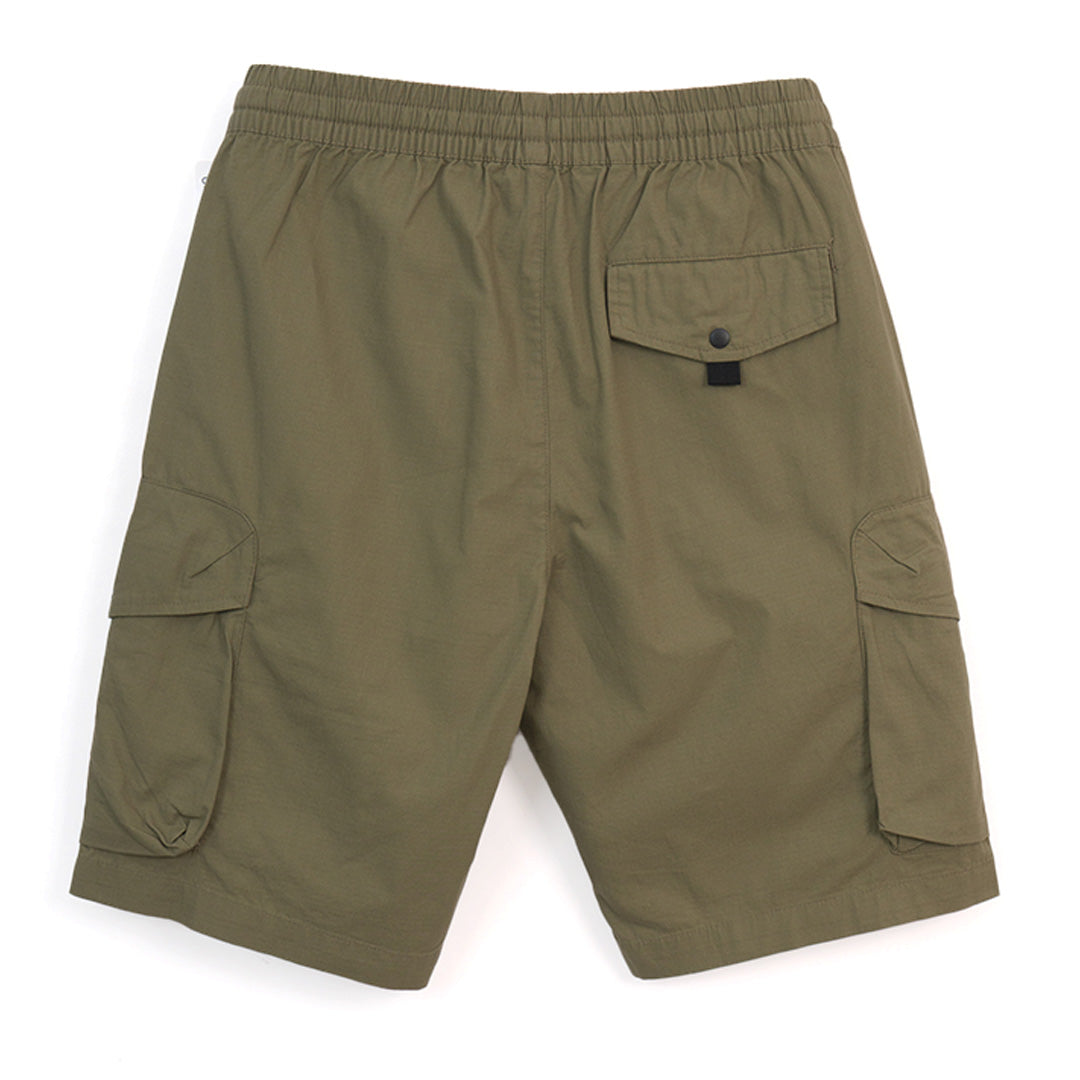 GIORDANO Men's Cotton Plain Weave Mid Rise Relax Fit Bermuda Cargo Shorts (01105203)