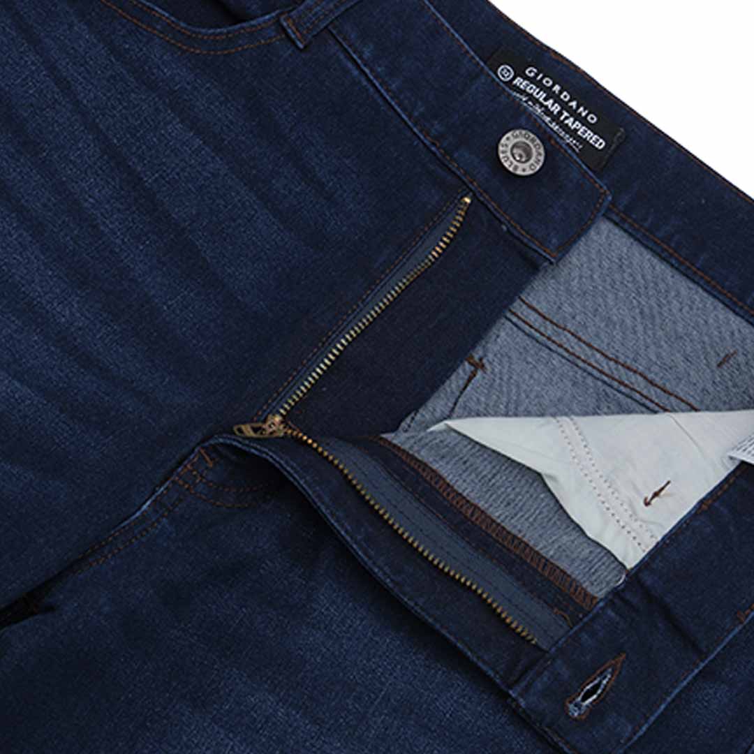 GIORDANO Men's Denim Mid Rise Regular Tapered Fit Jeans (01115044)