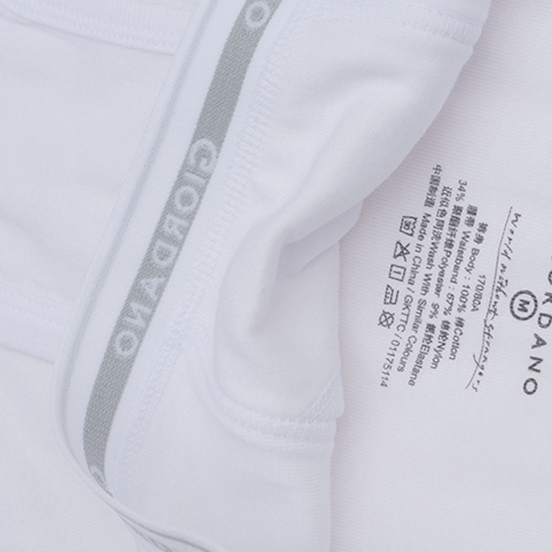 GIORDANO Men's Cotton Ribbed 6 in a Pack Essential Classic Brief (01175114)