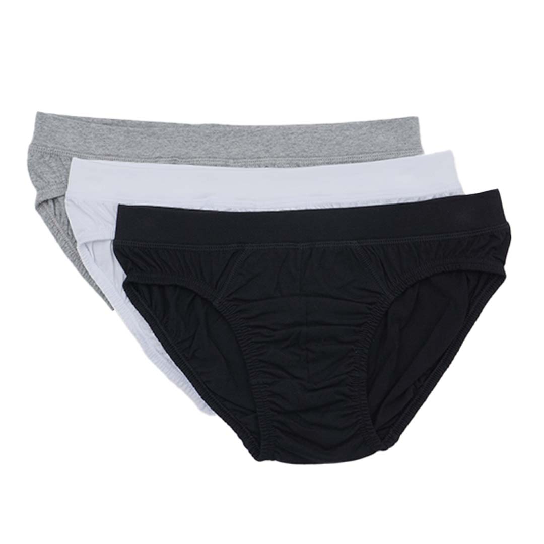 GIORDANO Men's Cotton Jersey 3 in a Pack Essential Brief (01175038)