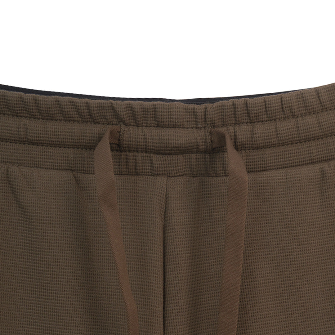 GIORDANO Men's Cotton Polyester Spandex Waffle Mid Rise Relax Fit Shorts (01105408)