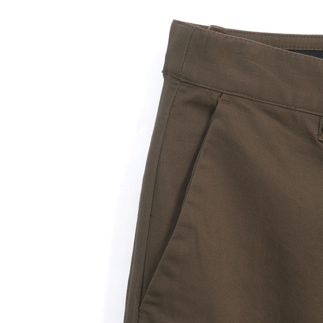 GIORDANO Men's Cotton Spandex Twill Mid Rise Regular Straight Fit Khakis (01116027)