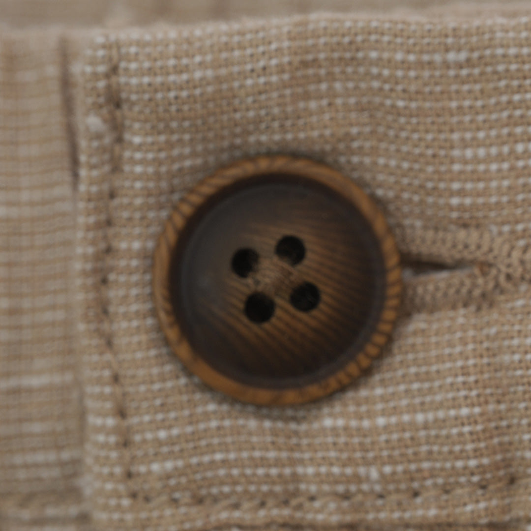 GIORDANO Men's Linen Cotton Plain Weave Low Rise Slim Tapered Khaki Pants (01116201)